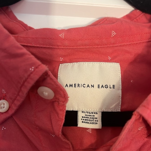‘American Eagle’ Men’s Short Sleeve Collard Button Down - Picture 2 of 3